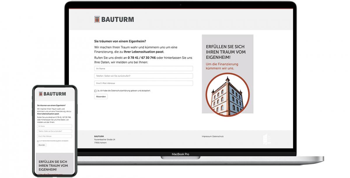 Webdesign: Bauturm Achern